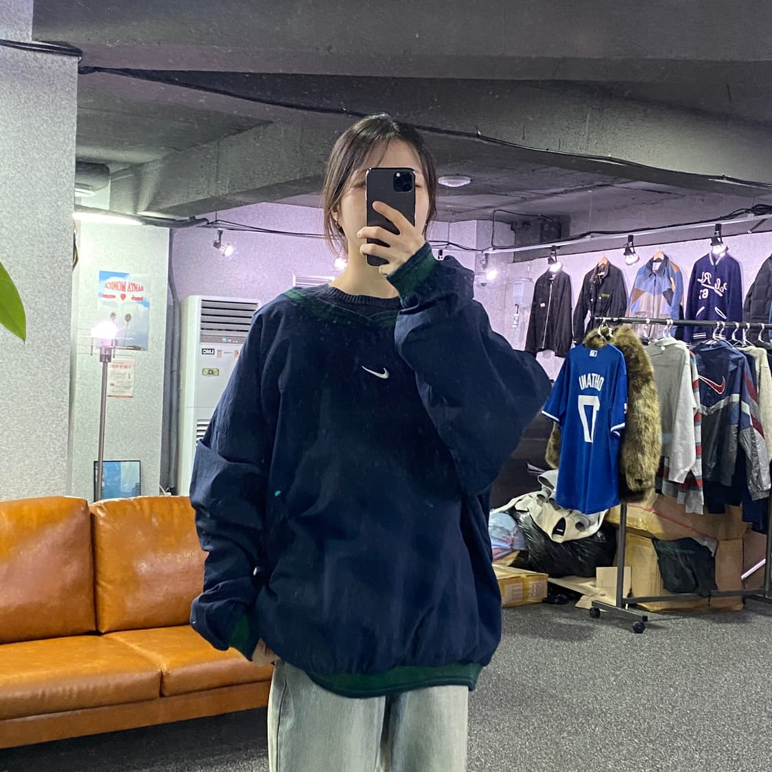 나이키 미들스우시 네이비 웜업 B3163 상품이미지1