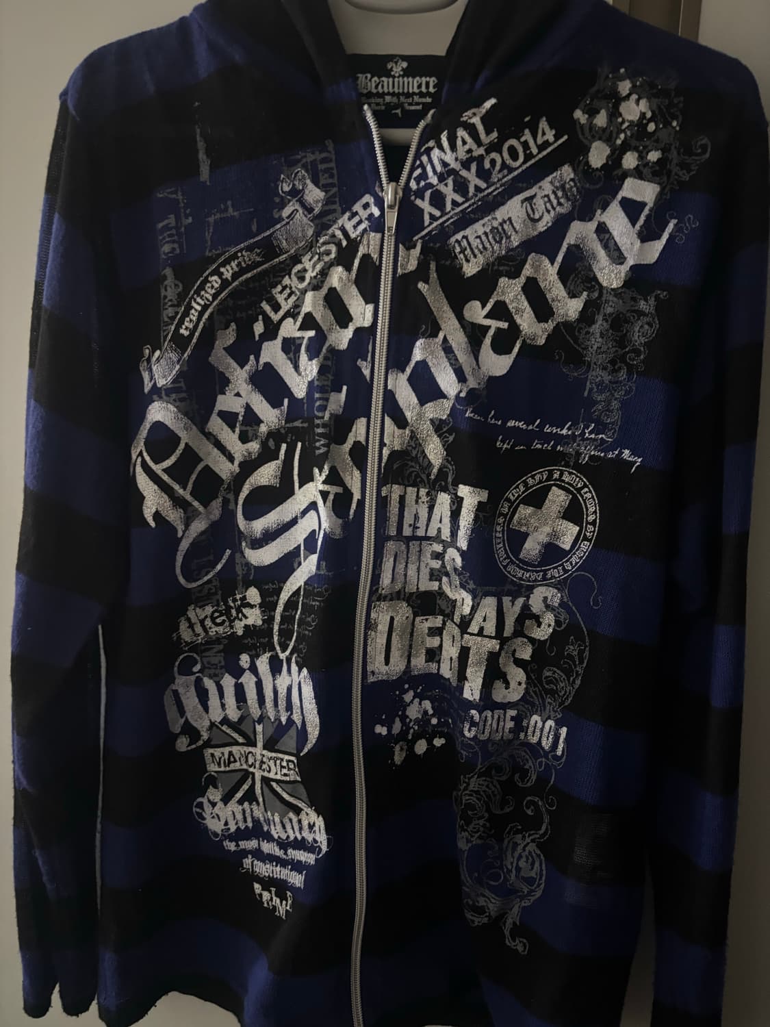 빈티지 펑크 레터링 y2k 니트 후드집업 상품이미지3