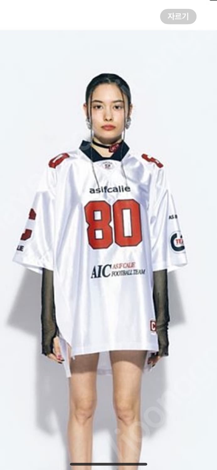 애즈이프캘리 풋볼 저지티 화이트 (뉴진스 착용) 상품이미지1