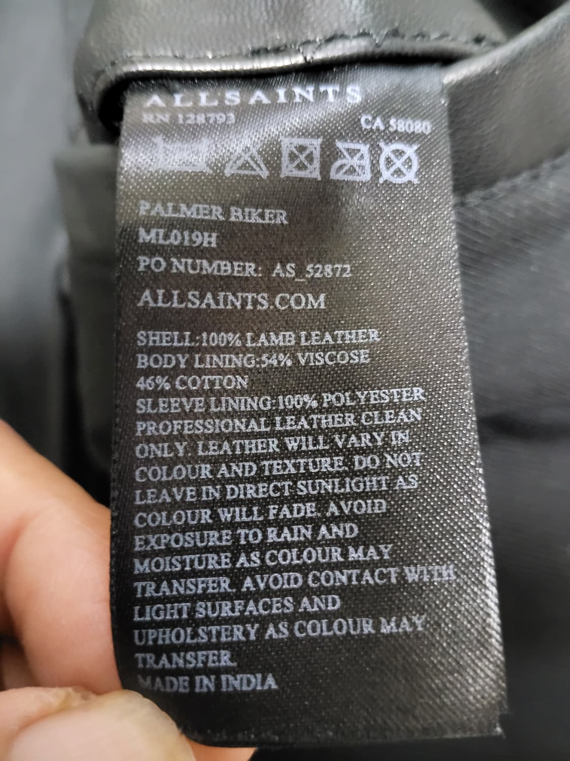 올세인츠 양가죽 콘로이바이커자켓 상품이미지8