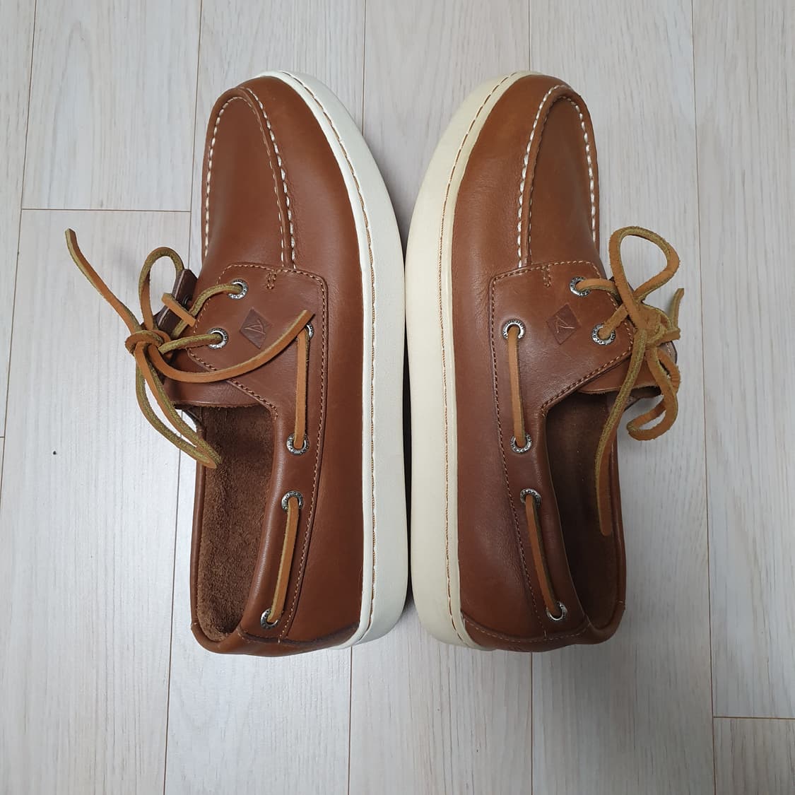 새제품265) 스페리 보트슈즈 구두 로퍼 천연가죽 탄 브라운 Cup 상품이미지6