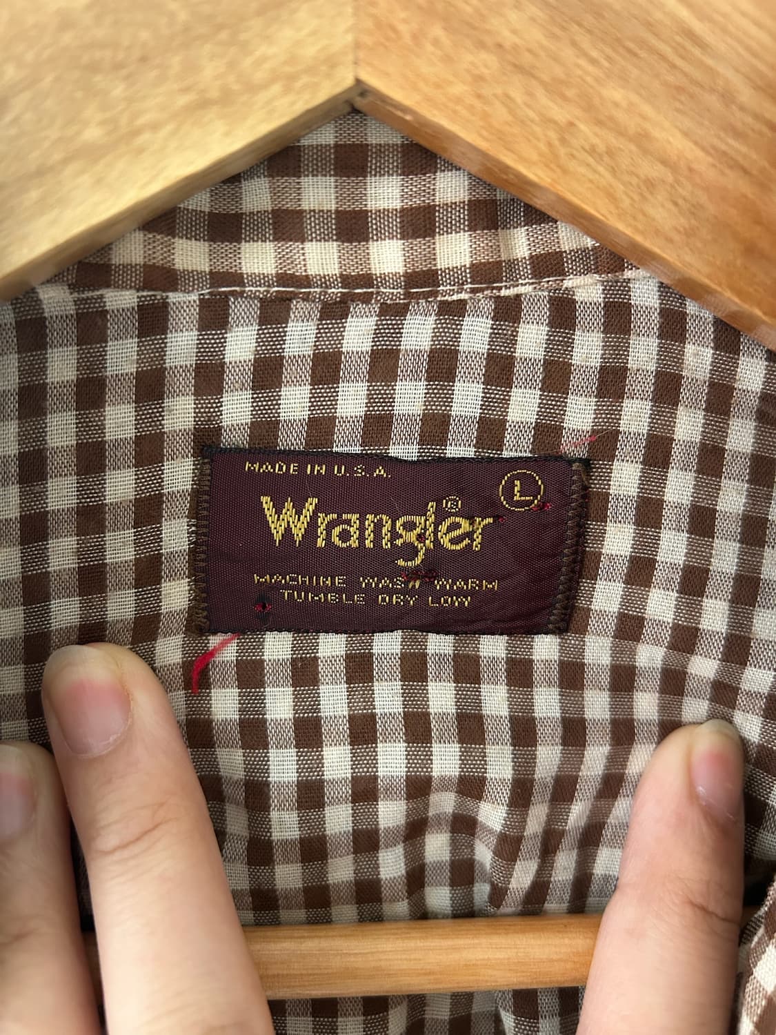 80's vtg Wrangler check  Western shirt. 상품이미지6