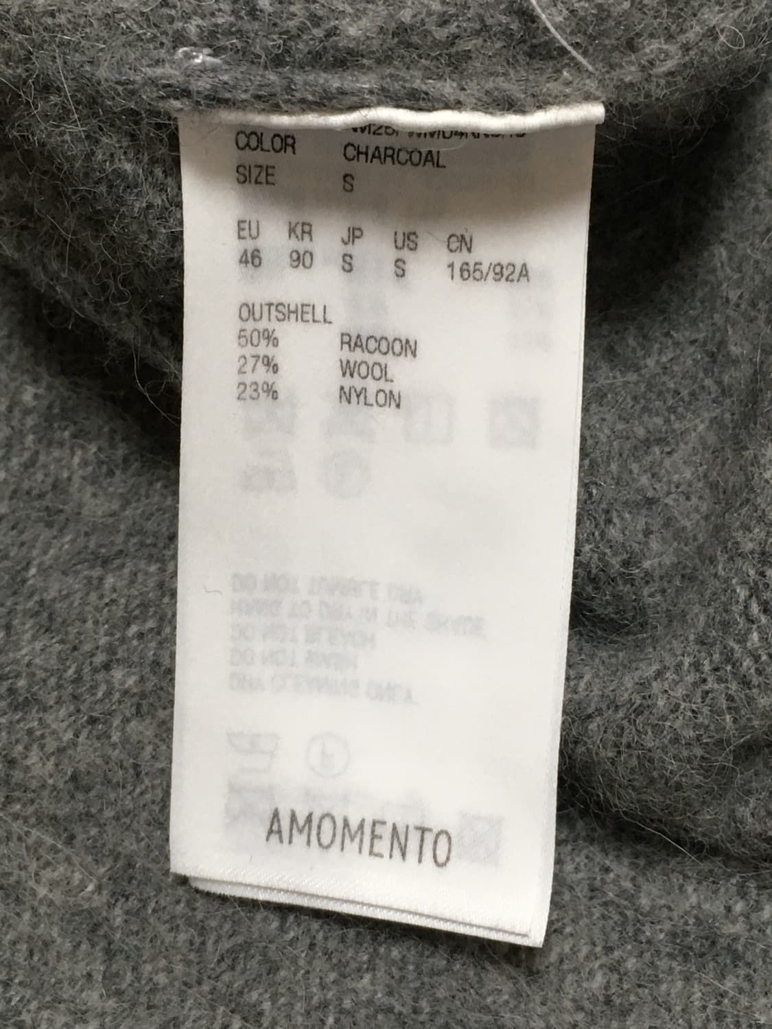 아모멘토 라쿤 브이넥 차콜 S 상품이미지3