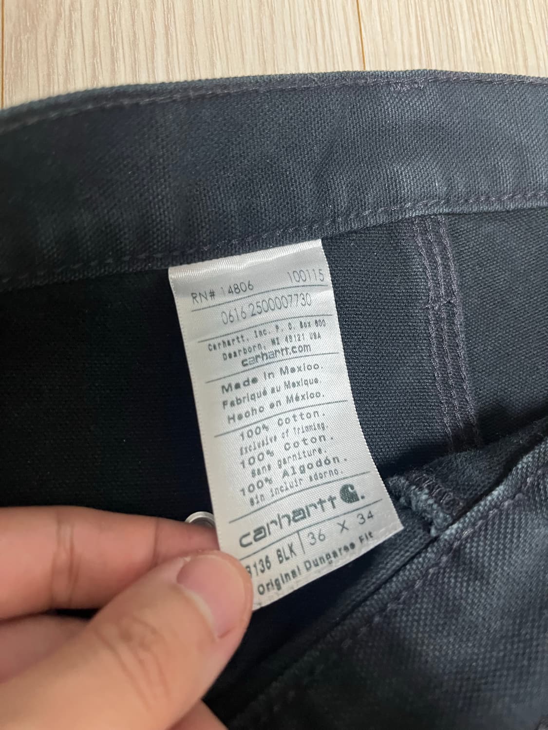 칼하트 더블니 블랙 팬츠(36x34) 상품이미지3