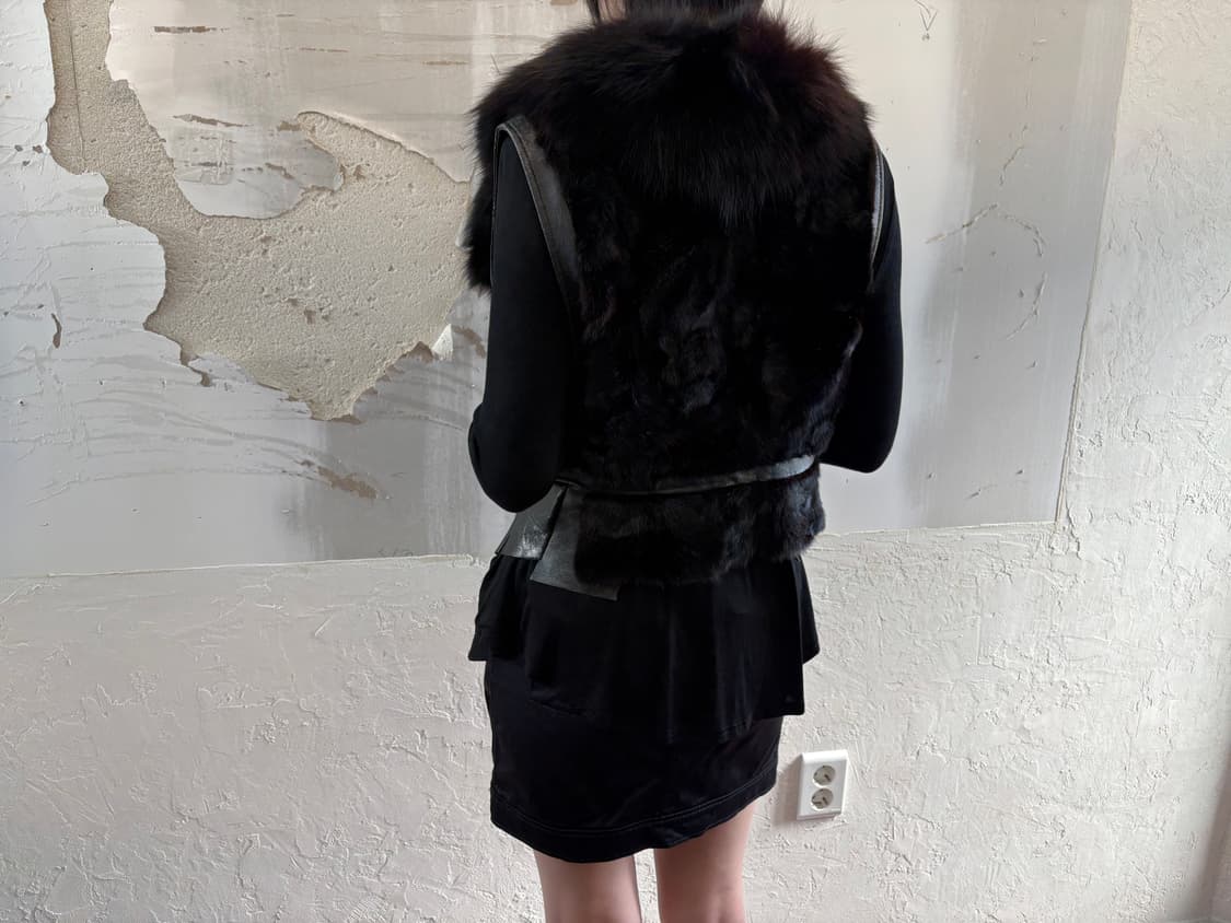 fox fur sheepskin vest 상품이미지5