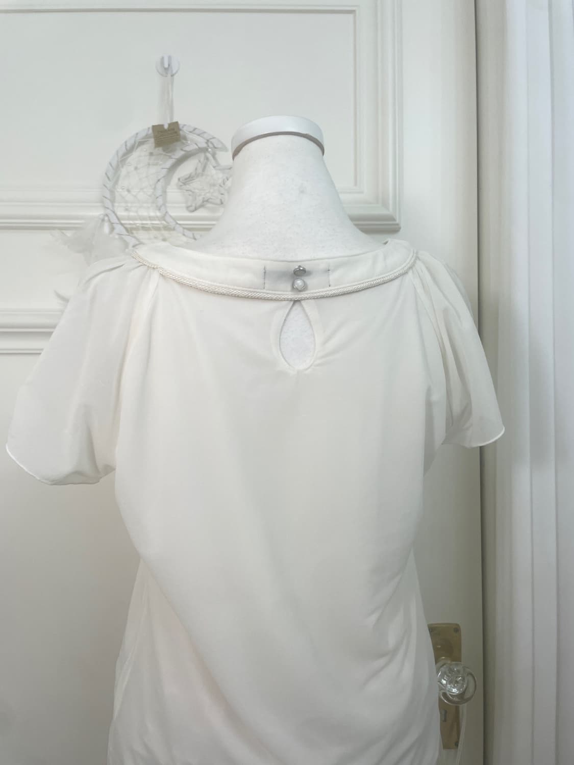 ivory pleats point basic blouse 상품이미지4