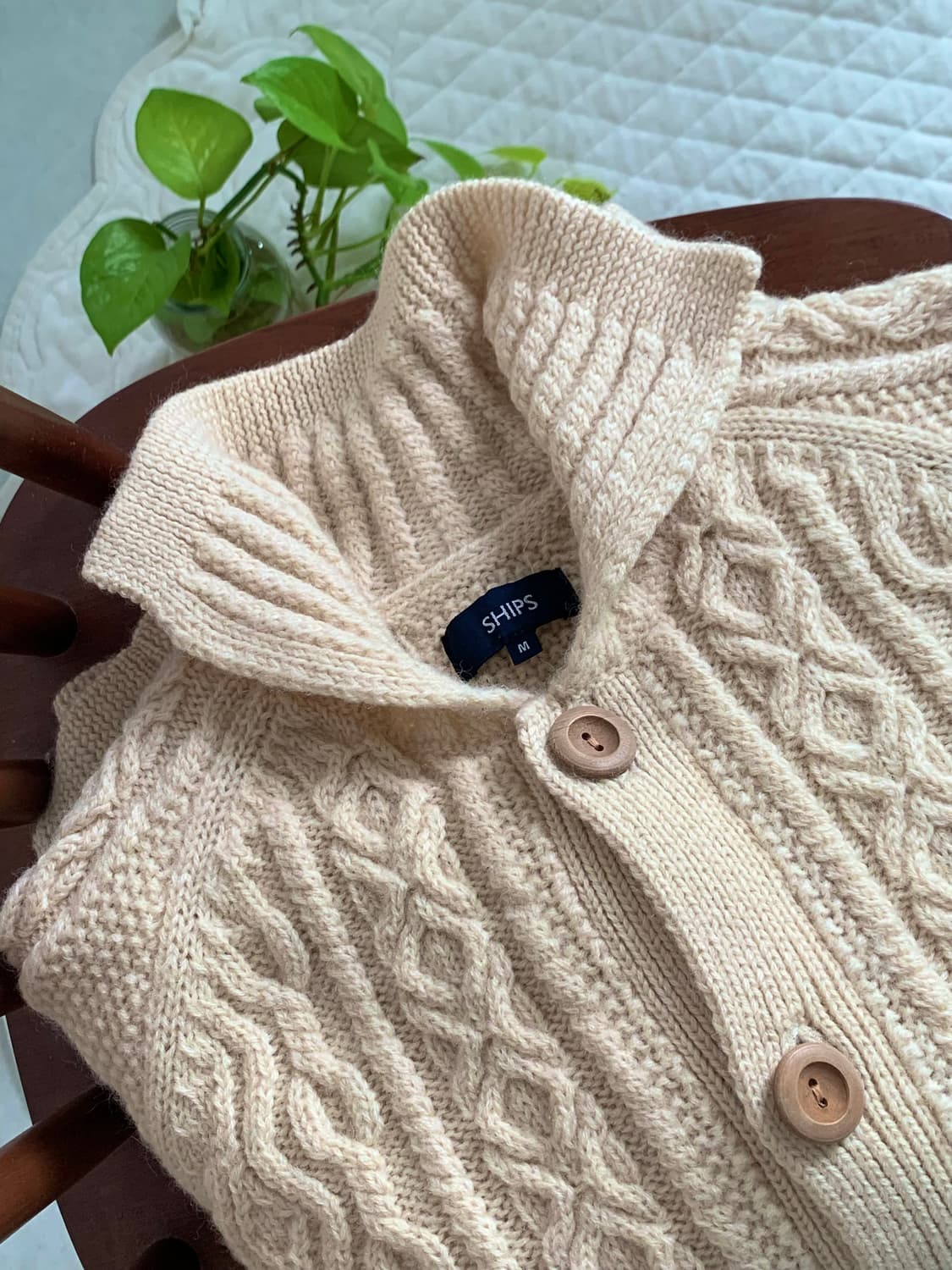 헤비울 100 아이보리 가디건 상품이미지1