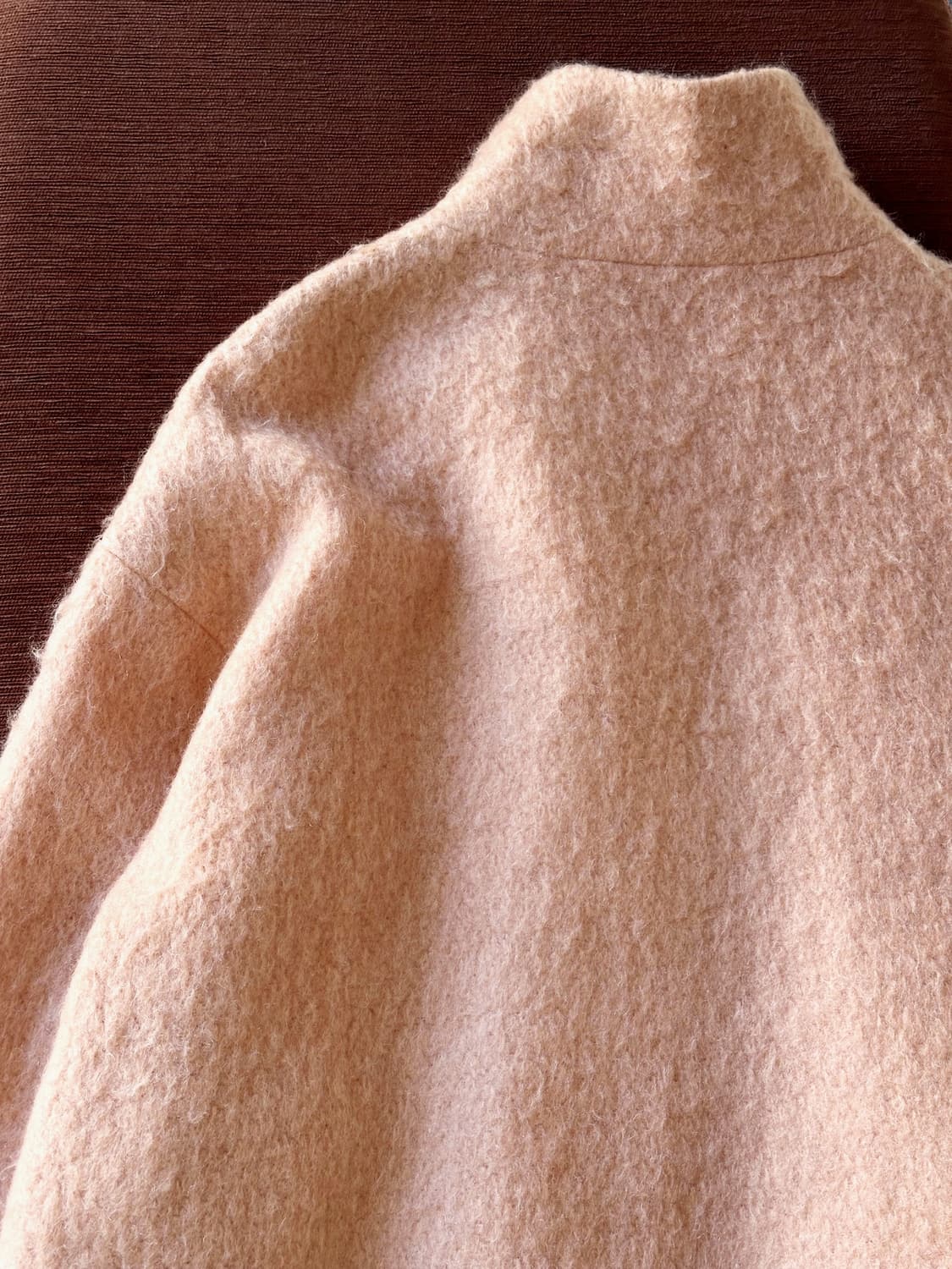 Loop mohair wool design zip shaggy coat 상품이미지6