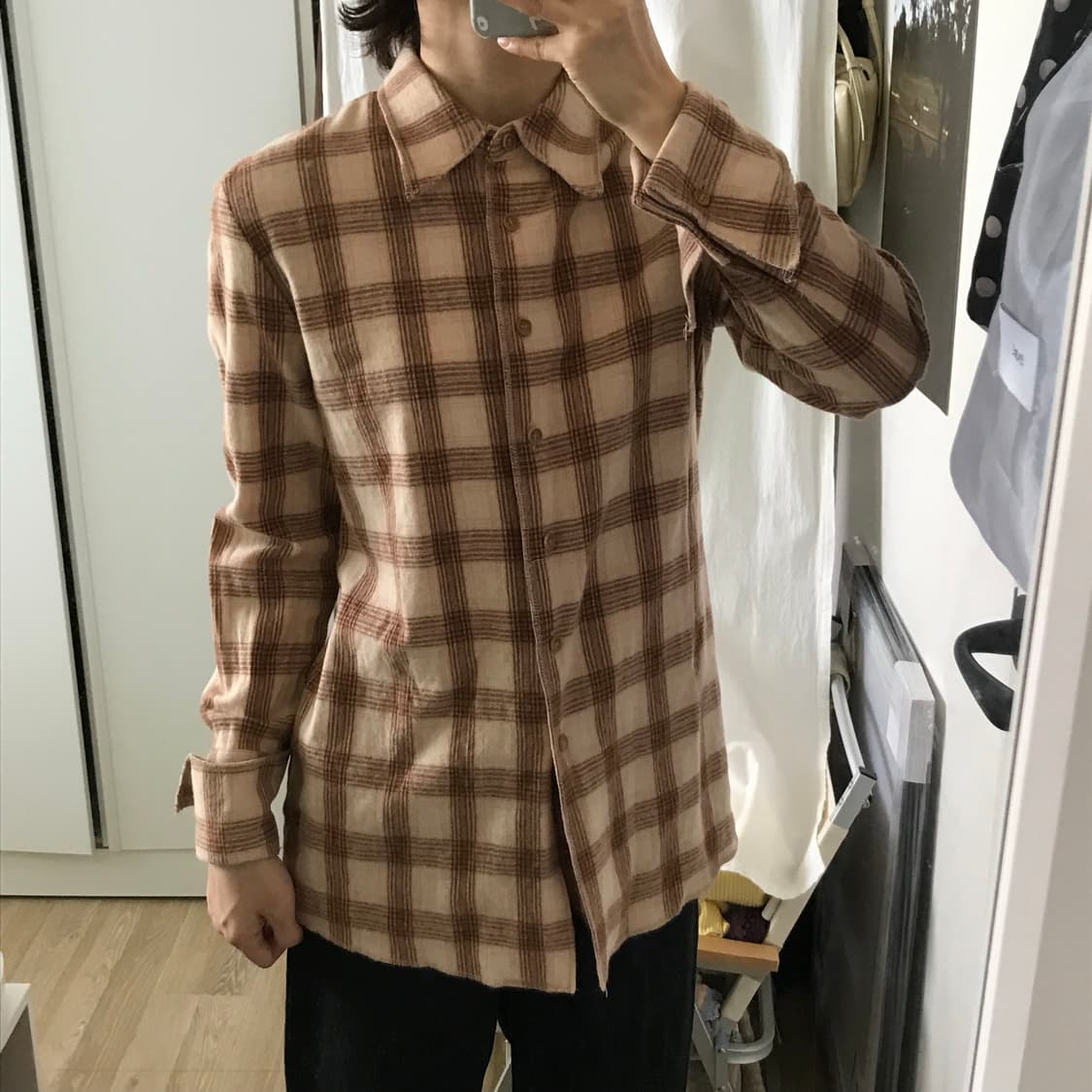 빈티지 기모 체크셔츠 상품이미지6