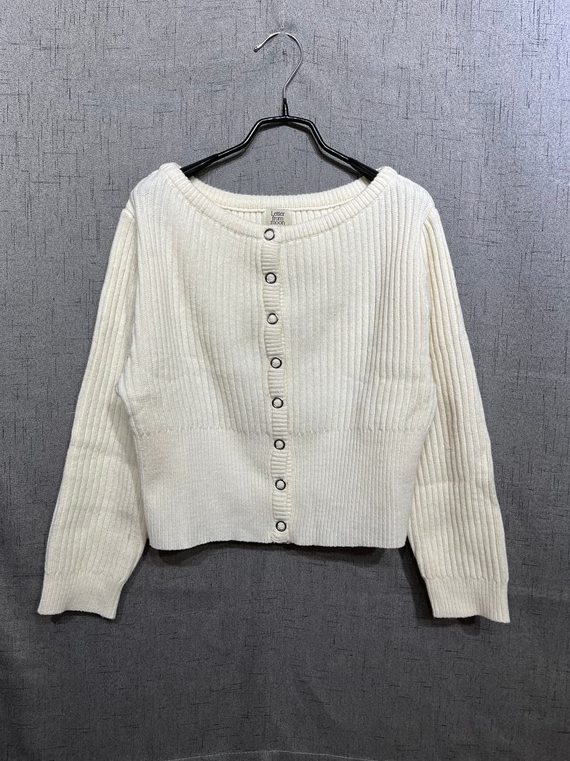 24FW 레터프롬문 캐시미어 혼방 골지 가디건 상품이미지1