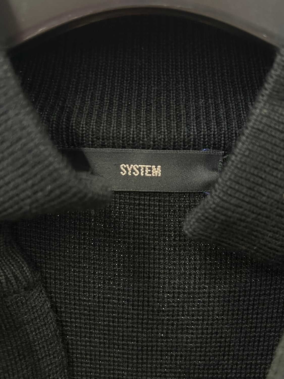 SYSTEM 블랙 니트 집업 가디건 상품이미지5