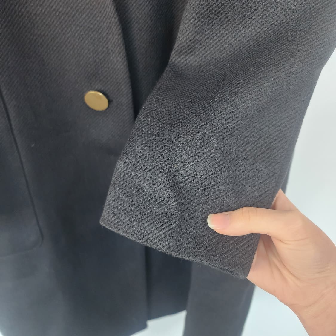 maje 마쥬 블랙 금장 버튼 코트 상품이미지4