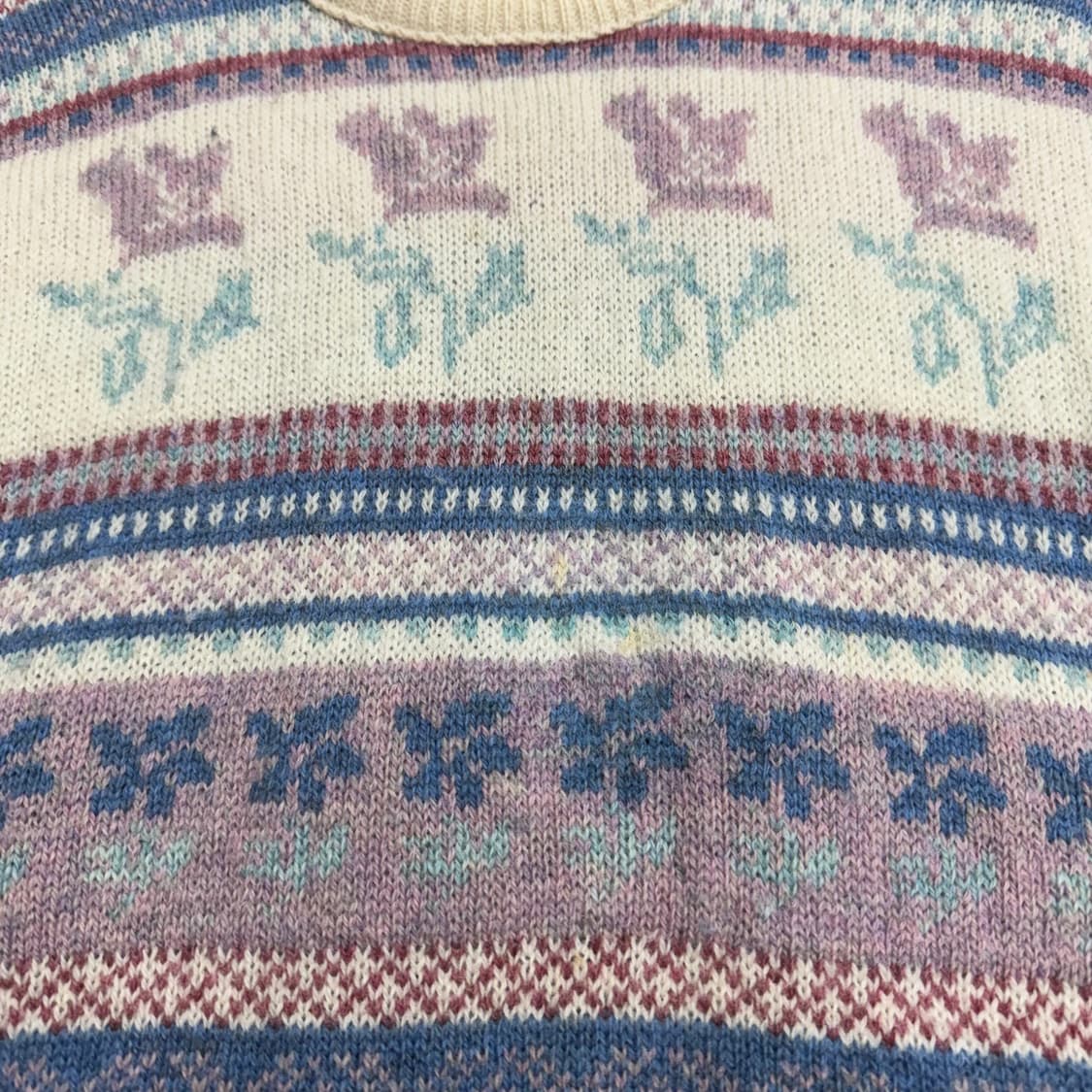 80s Compliments 파스텔 페어아일 니트 (L)   상품이미지3