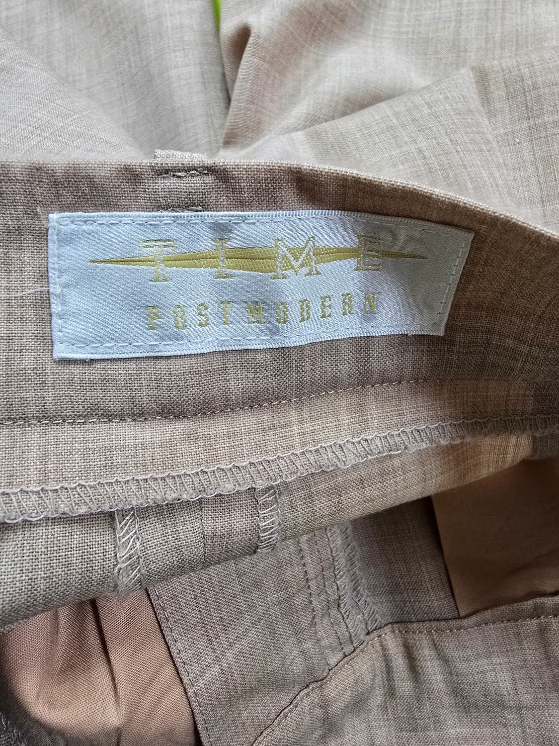 타임 베이지 플리츠 와이드 팬츠 '92 (1357) 상품이미지3