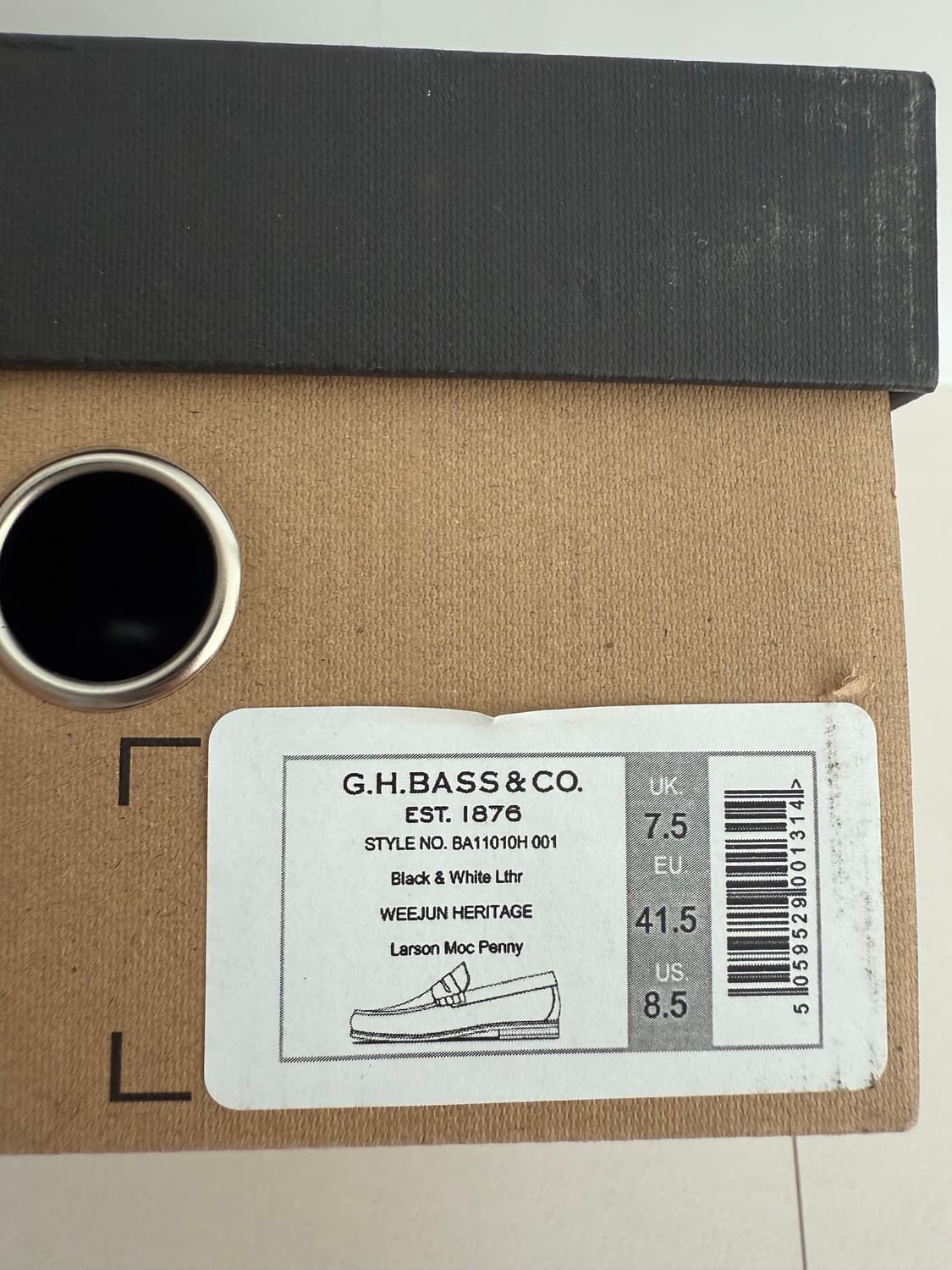gh bass 위준 로퍼 블랙&화이트 uk7.5 상품이미지5