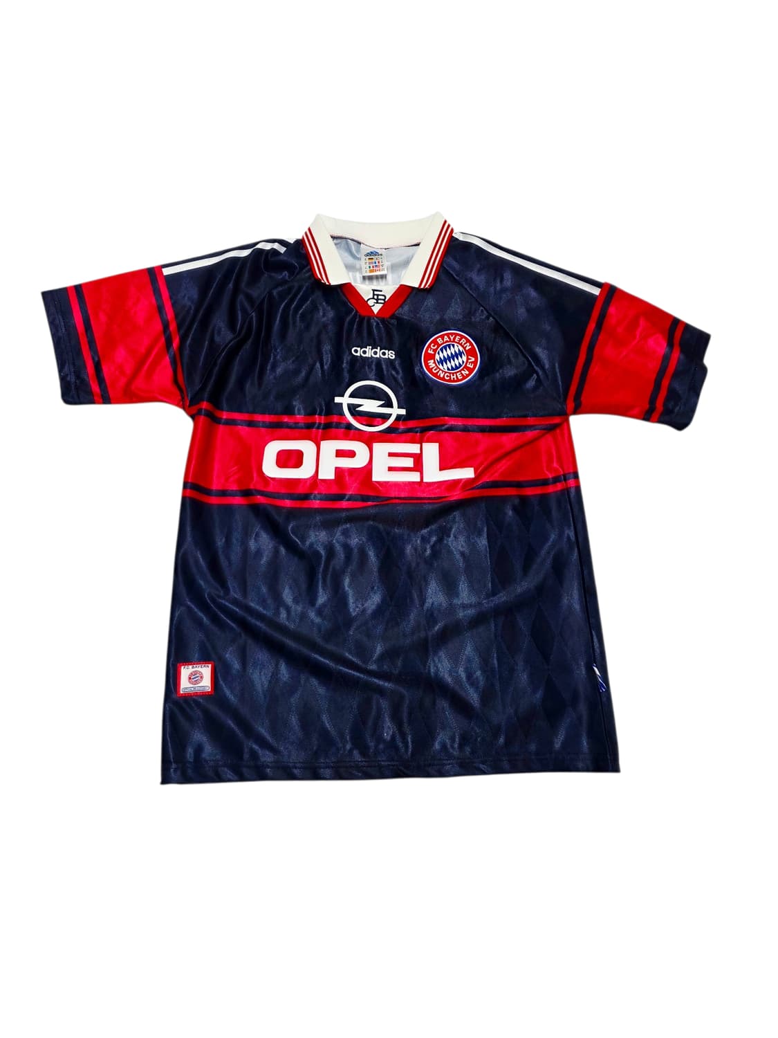 초희귀 아디다스 빈티지 97 99 바이에른 뮌헨 오펠 홈 유니폼 져지xl 상품이미지1
