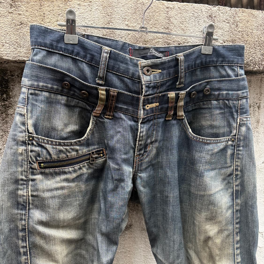 레이어드 디테일 워싱데님팬츠 상품이미지2