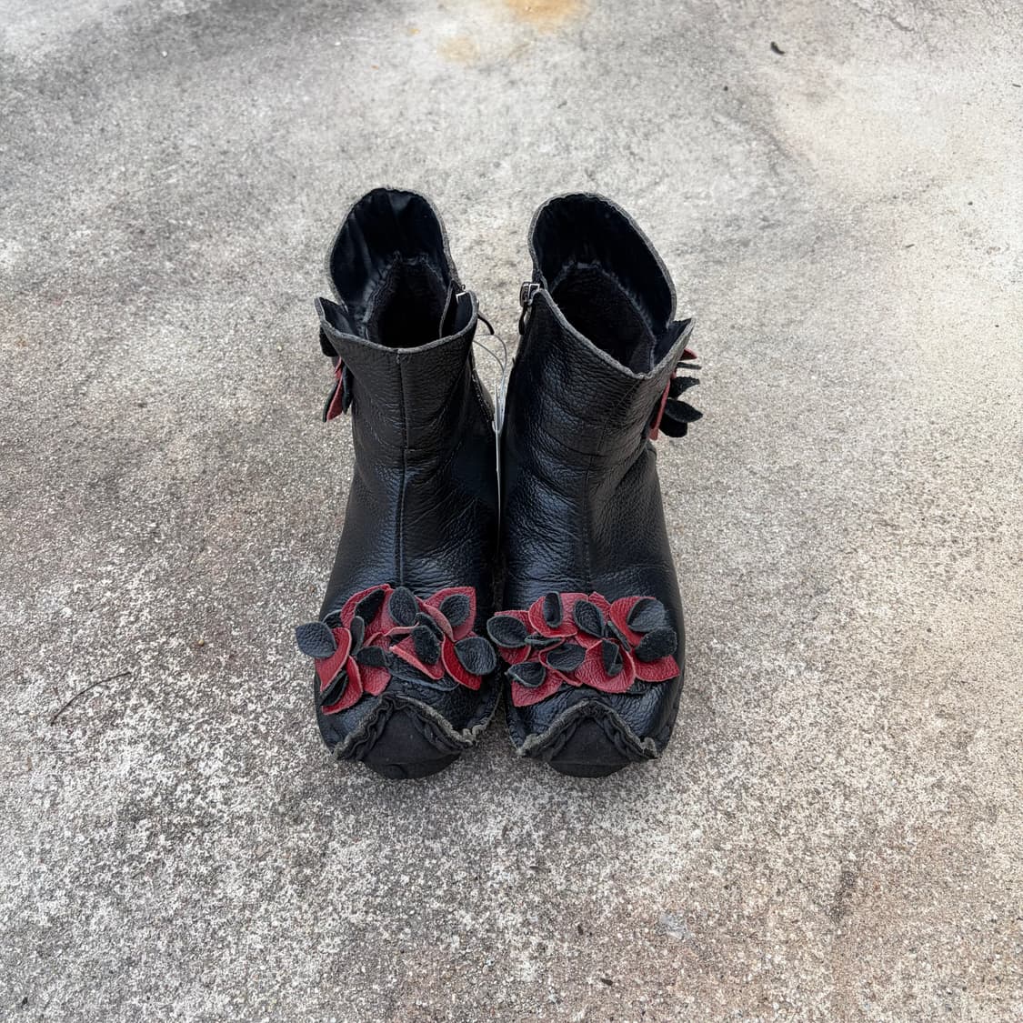 핸드 스티치 웨지 보헤미안 빈티지 앵클부츠 245 상품이미지1