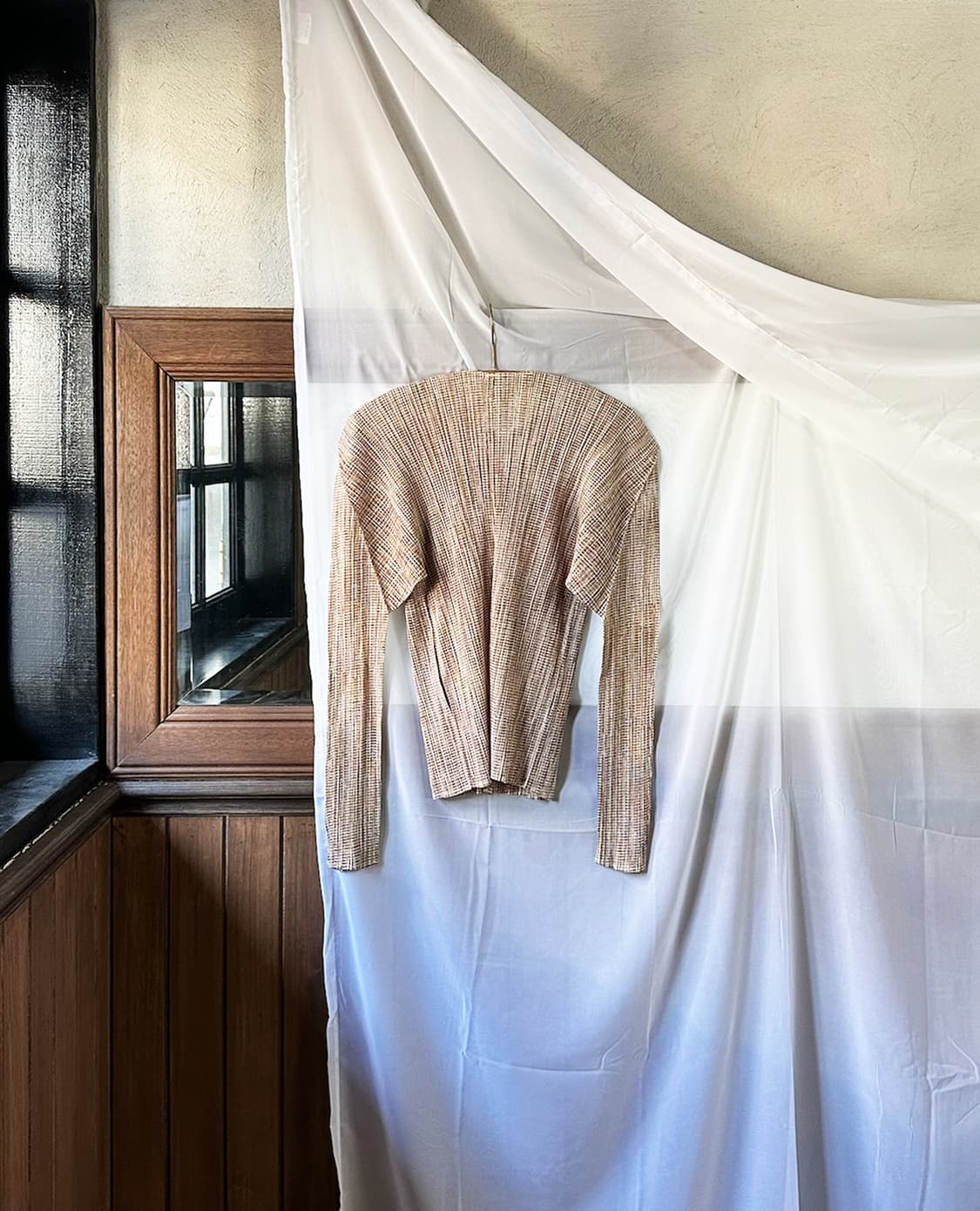 PLEATS PLEASE brown micro check cardigan 상품이미지7