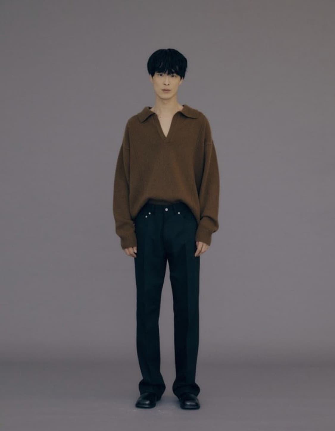 문선 Lambswool Pin Tuck Collar Knit(초콜렛) 상품이미지1