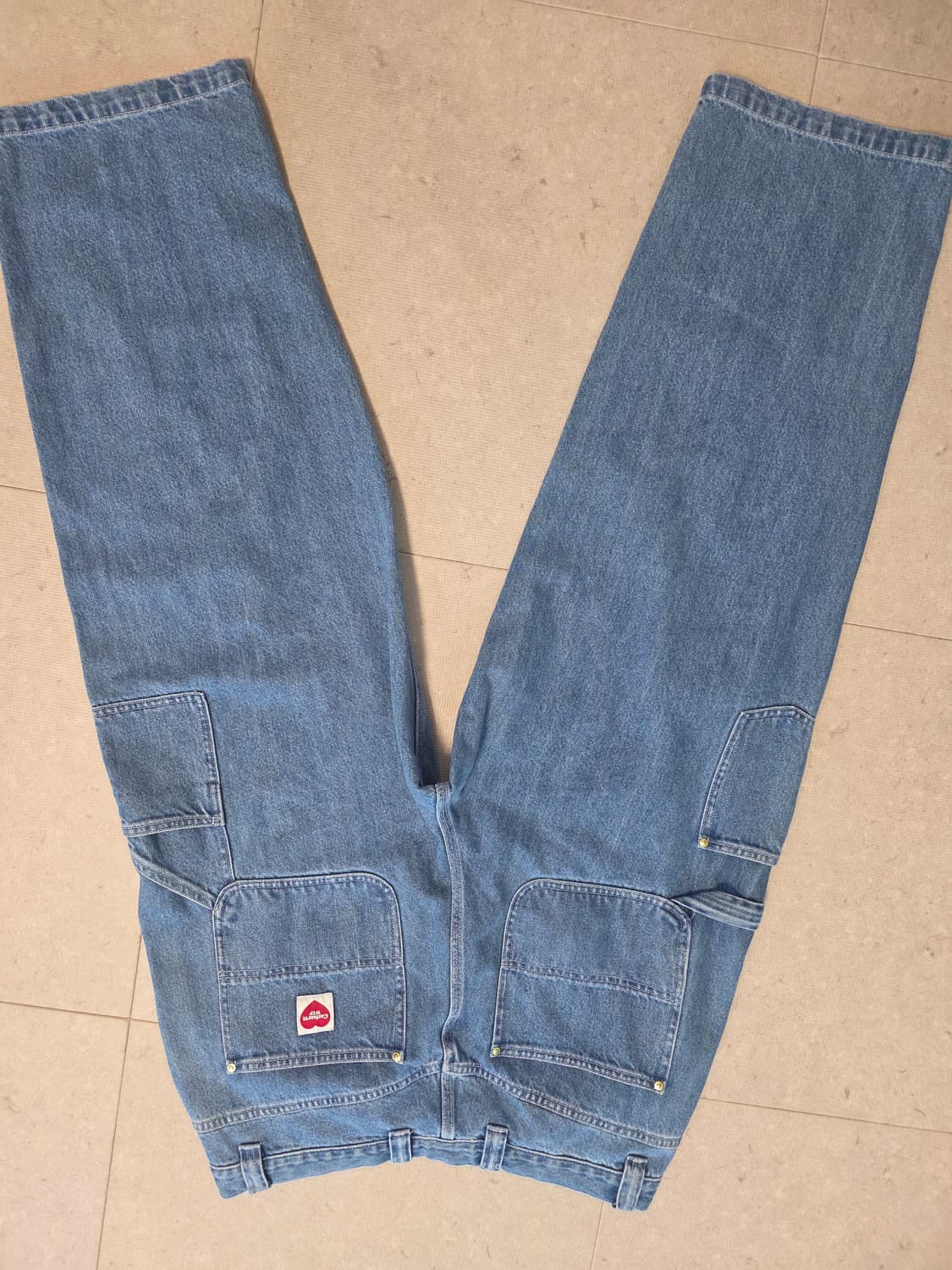 칼하트 WIP 내쉬 더블니 데님 팬츠 블루 스톤워시드 L사이즈 팔아요 상품이미지2