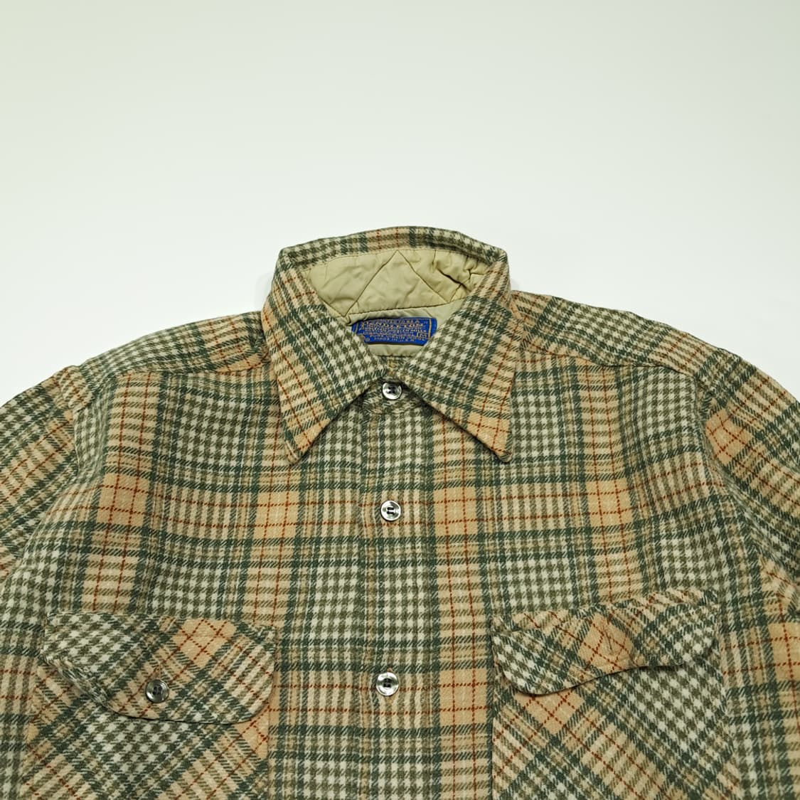 CK035 M 펜들턴 80s 미국판 버진울 클래식 체크 그린 셔츠 남방 상품이미지2
