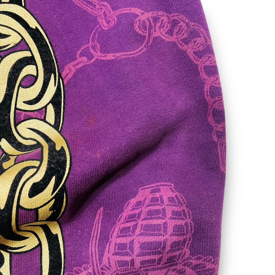 크리스찬 오디저 골드 체인 스컬 스터드 퍼플 후디 집업 상품이미지6