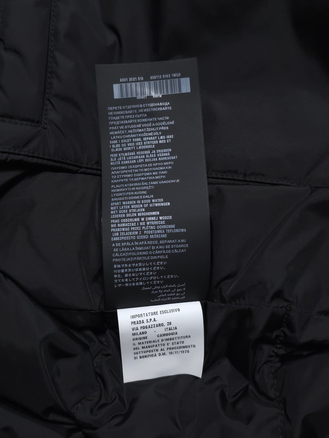[50] 프라다 리나일론 숏패딩 블랙(SGB112) 상품이미지10