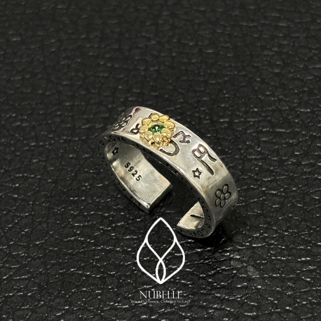 🌗 Drawing daisy ring / 앤틱 드로잉 데이지 반지 상품이미지3