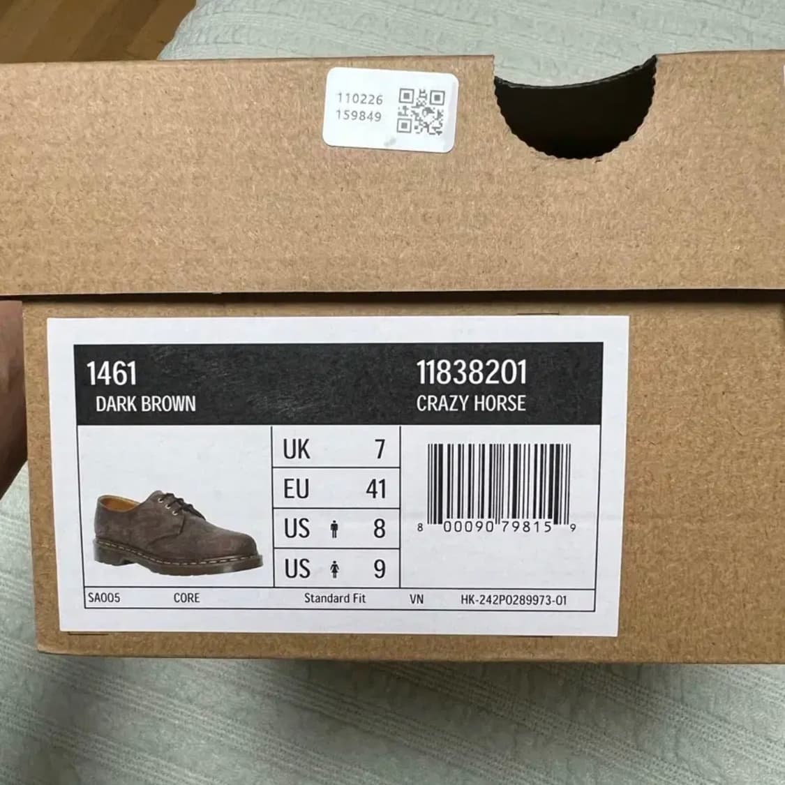 닥터마틴 1461 3홀 크레이지홀스 빈티지 브라운 260 [새상품] 상품이미지2