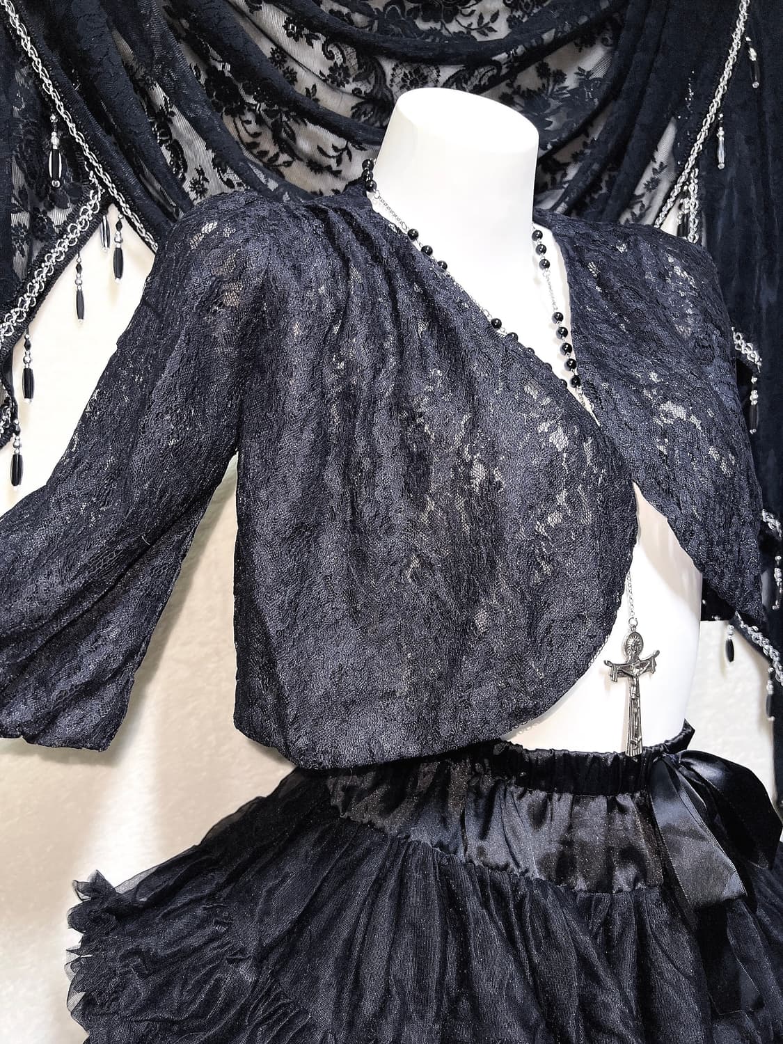 로맨틱고딕 고스로리 레이스 볼레로 가디건 다크페어리 갸루 오리엔탈 핀터 상품이미지4