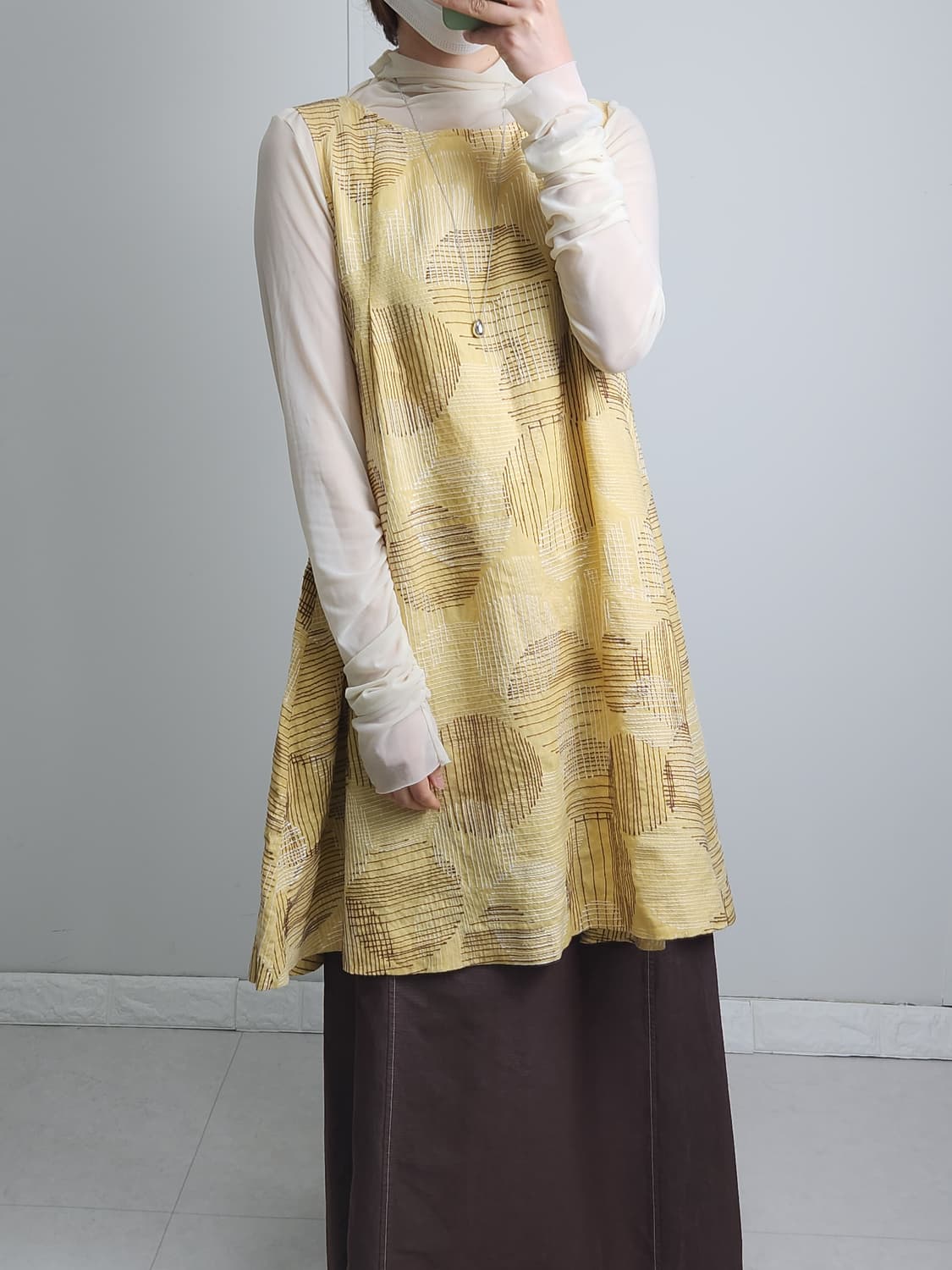 (TABASA)도트 자수 원피스•롱 블라우스 상품이미지2