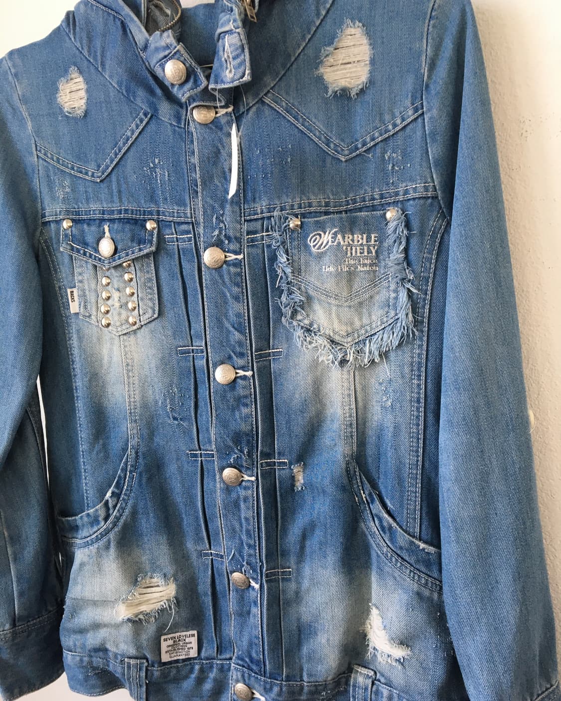 Damage stud point hood jacket 상품이미지6