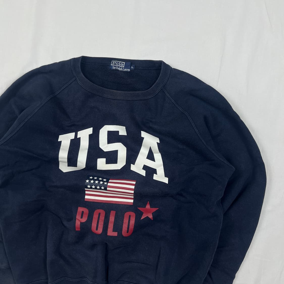 90‘s 폴로랄프로렌 polo 스펠아웃 usa 성조기 맨투맨 상품이미지2