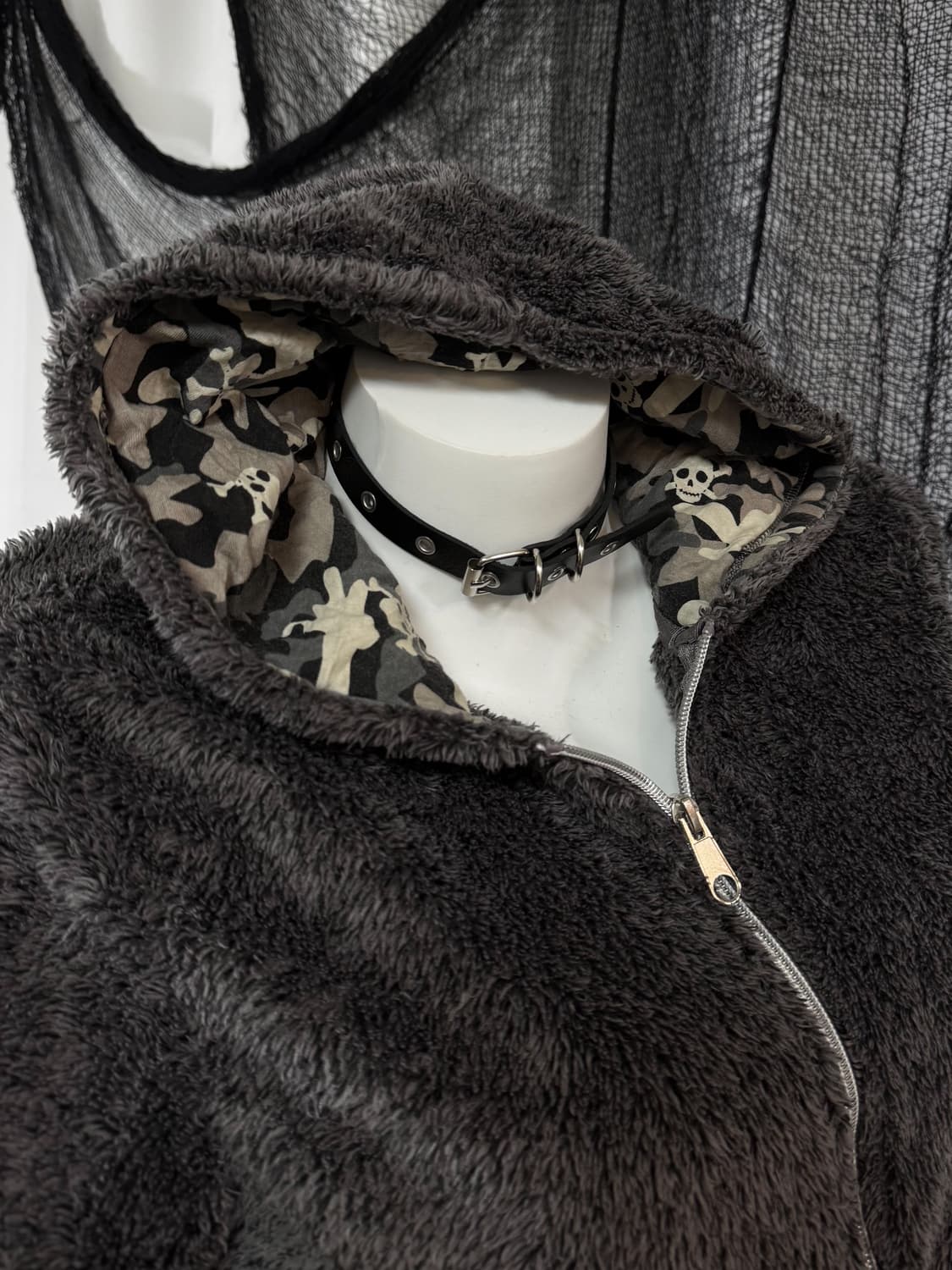 fur hood zip up 상품이미지2