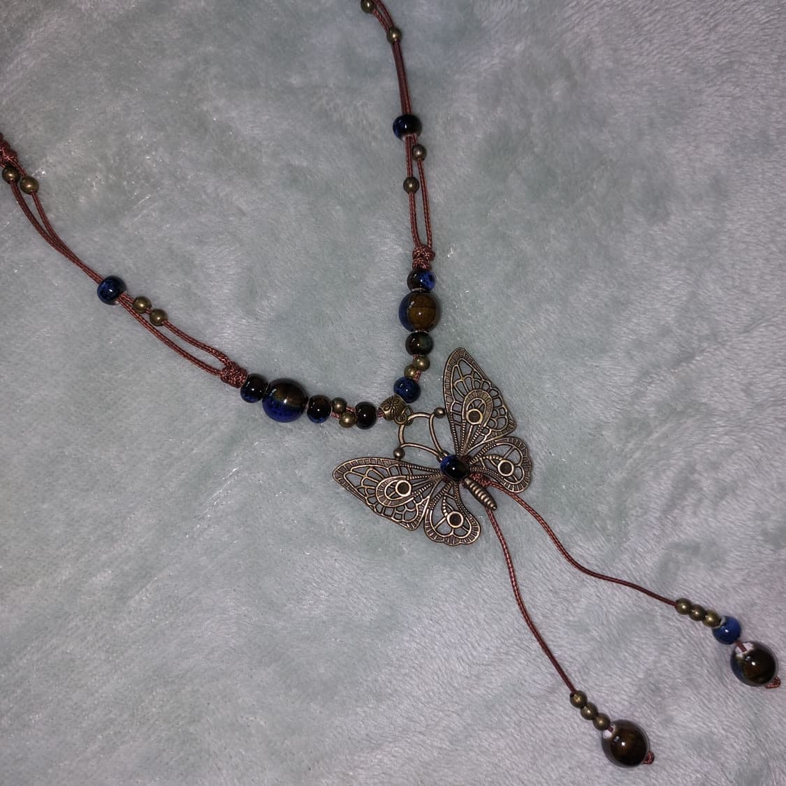 모리걸 빈티지 나비 히피 비즈 매듭 롱 목걸이 상품이미지1