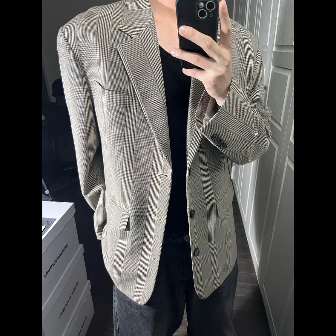 [XL] LOFI 로파이 체크 블레이저 자켓 상품이미지1