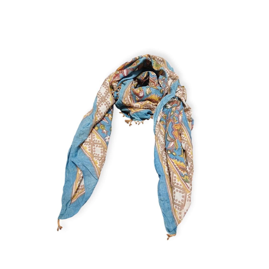 모리걸 블루 플라워 사각스카프  상품이미지1