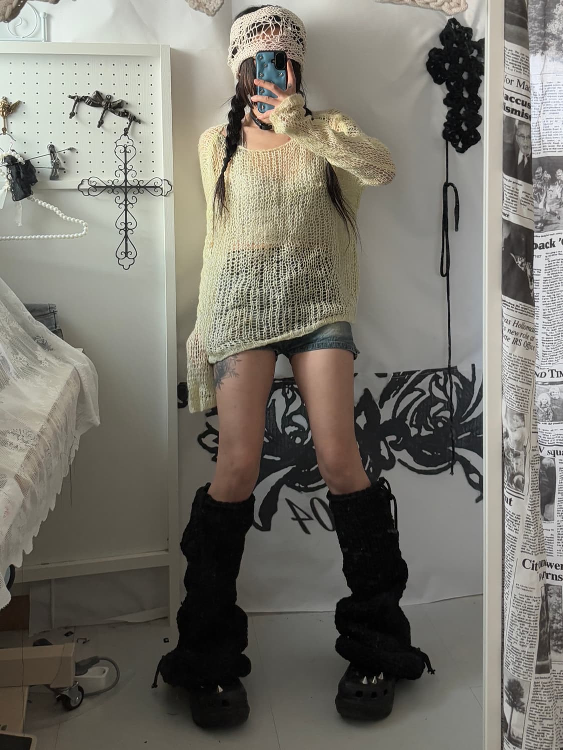 • Ivory crochet knitwear 상품이미지3