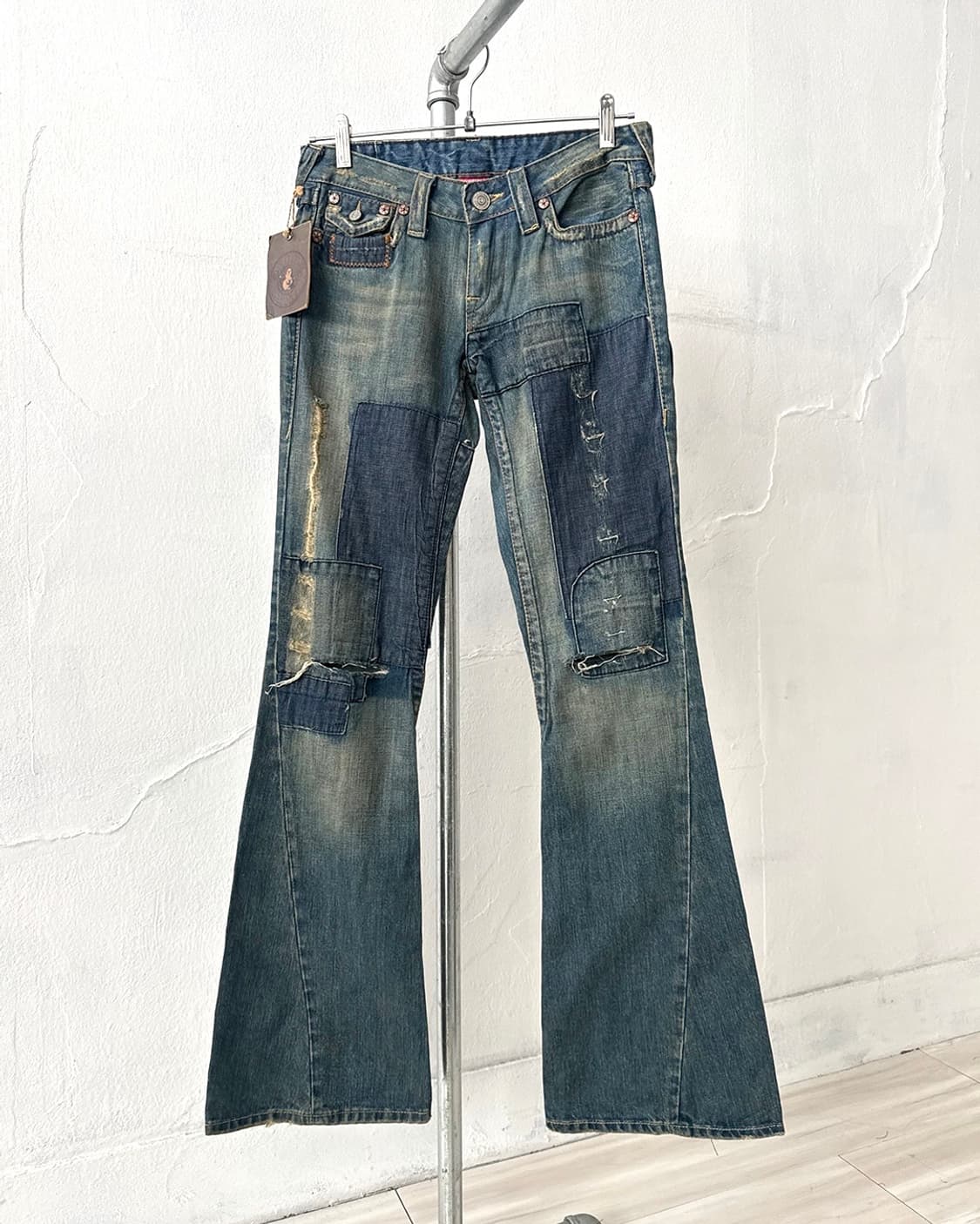 Joey Patchwork Bootcut Denim Pants 상품이미지1