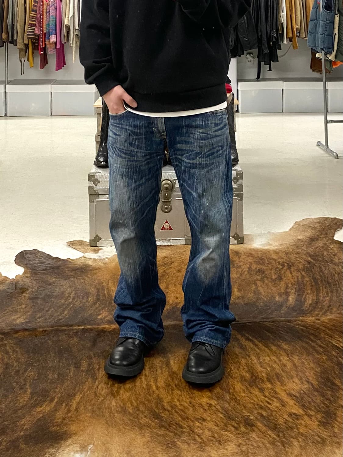 00's EDWIN blue trip 503 flare denim 상품이미지1