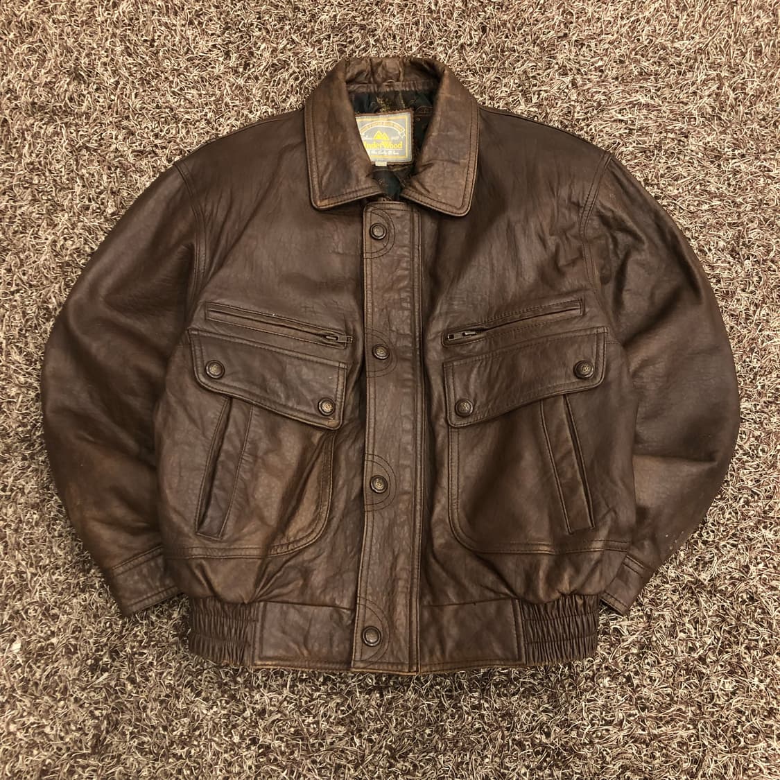 언더우드 빈티지 양가죽 봄버 브라운 레더 가죽 자켓 상품이미지1