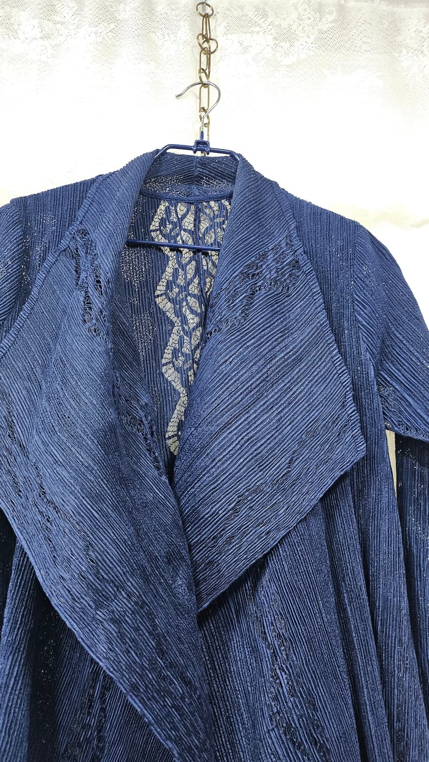 플리츠 네이비 레이스롱 가디건 상품이미지4