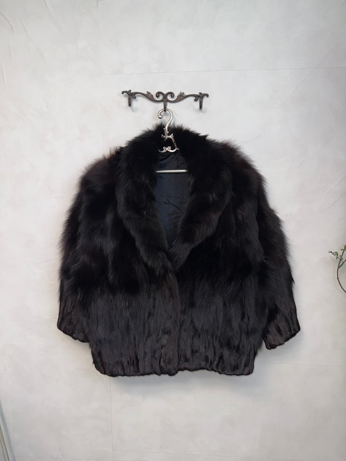 Black fox fur coat jacket 상품이미지4