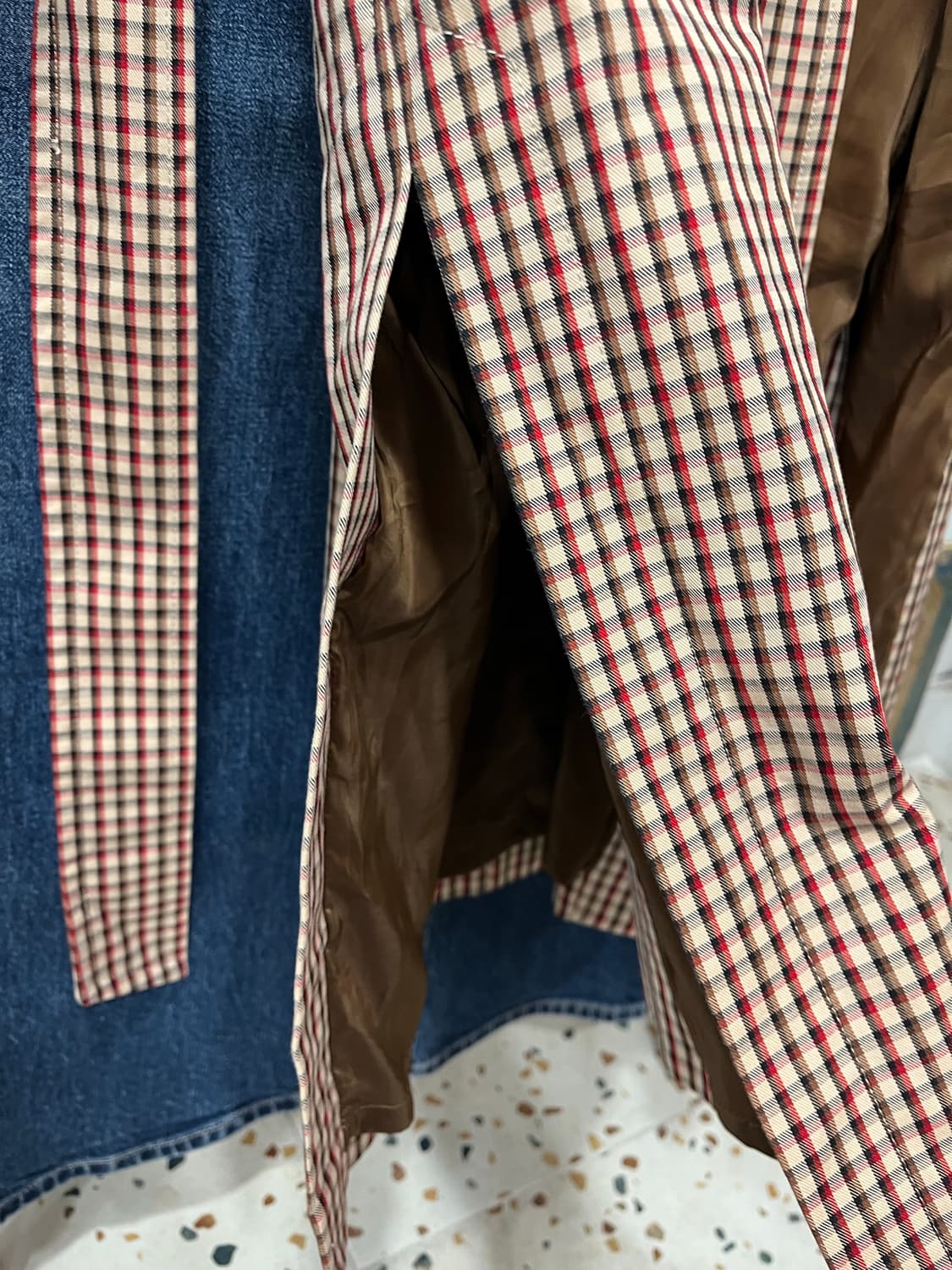 잇미샤 체크 노카라 벨티드 코트 상품이미지5