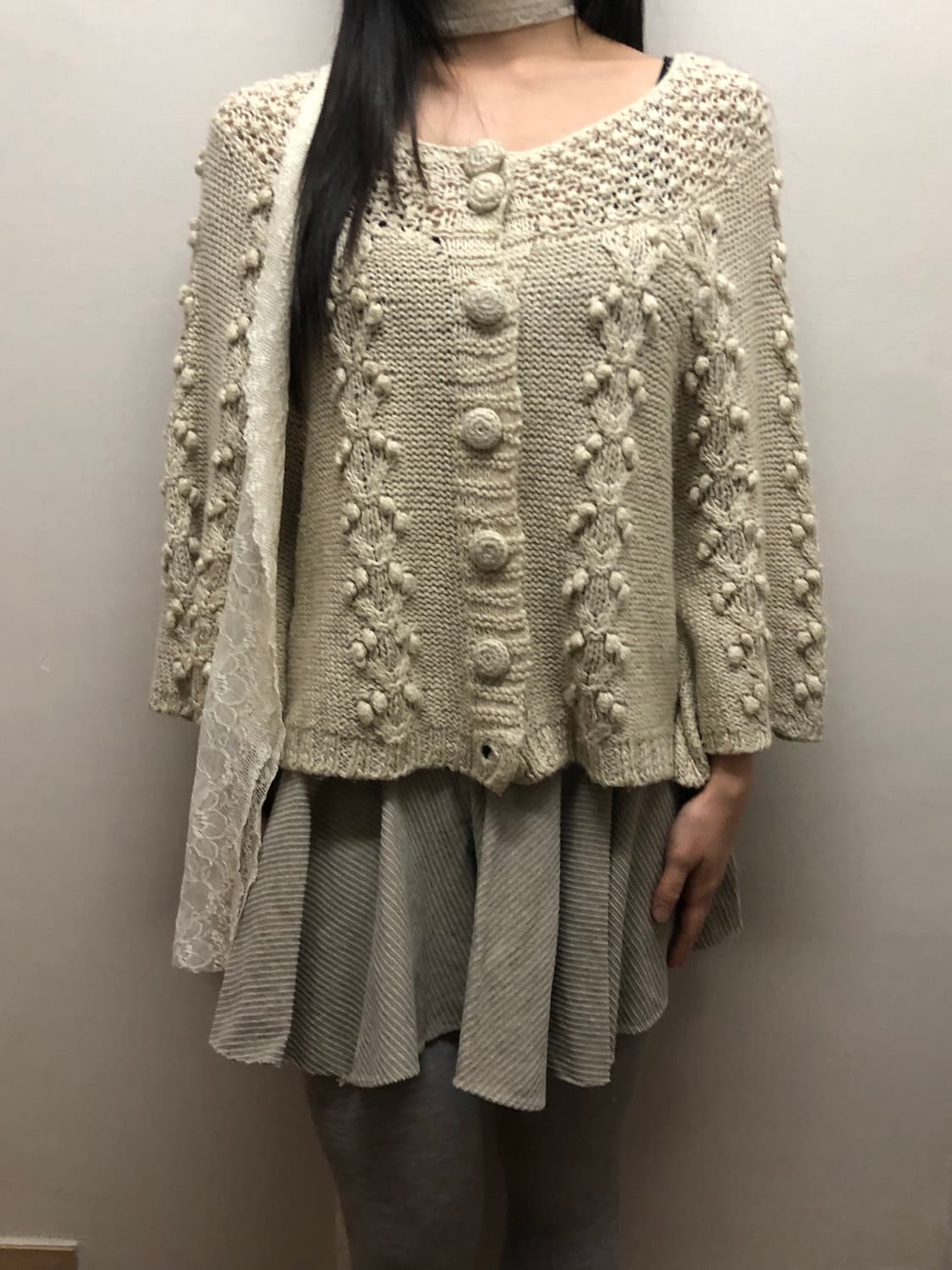 빈티지 베이지 니트 가디건 상품이미지2