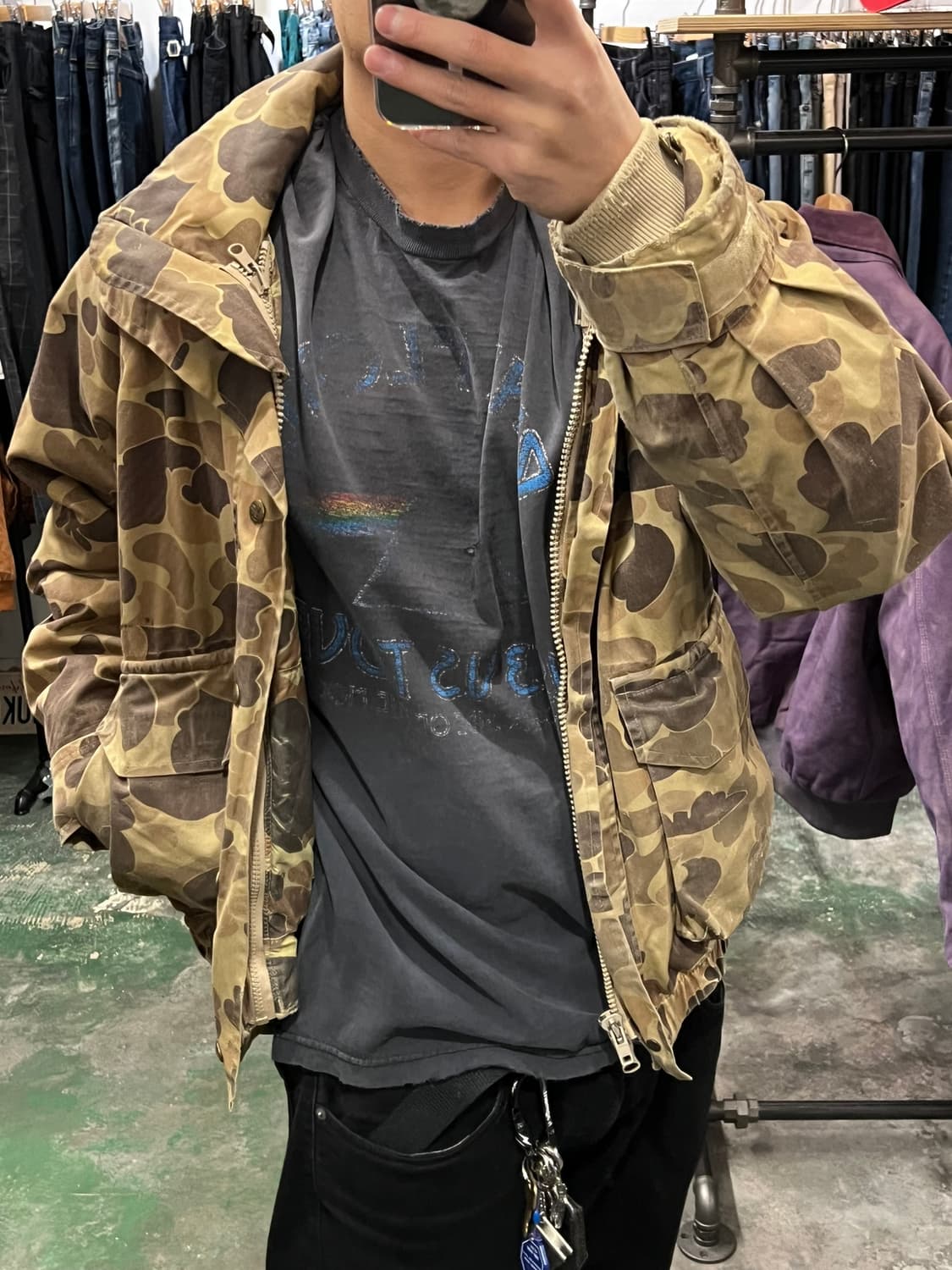 00's 핑크플로이드 빈티지 밴드 티셔츠 다크사이드 프리즘 에이징 페이딩 상품이미지3