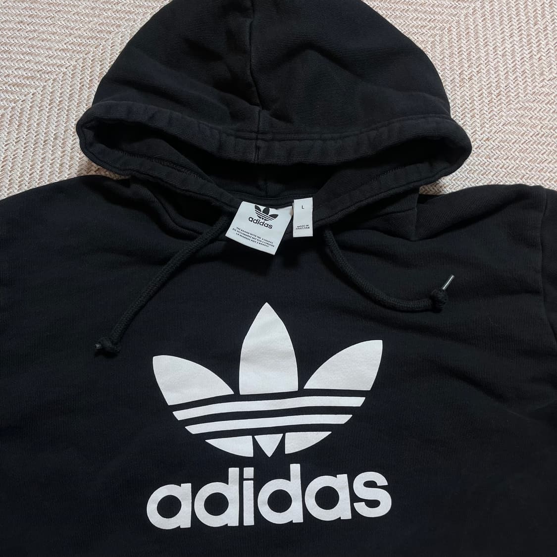 [정품] 아디다스 블랙 빅 트레포일 후드티 [ L ] 상품이미지3