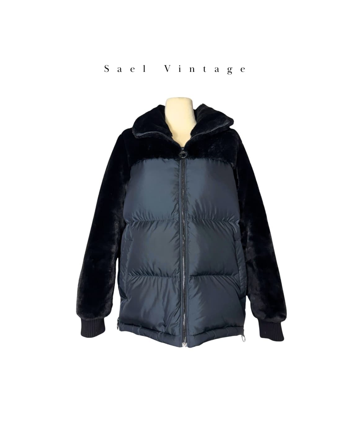 질스튜어트 스포츠 19FW 블랙 에코퍼 숏 다운 패딩 상품이미지1