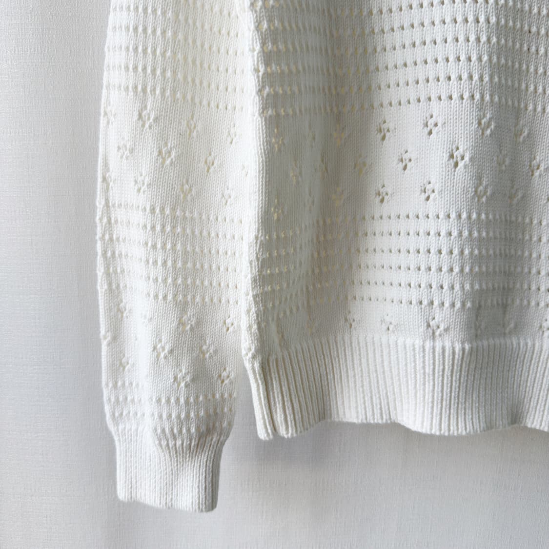 폴로 랄프로렌 코튼 아일렛 니트 화이트 M 상품이미지3